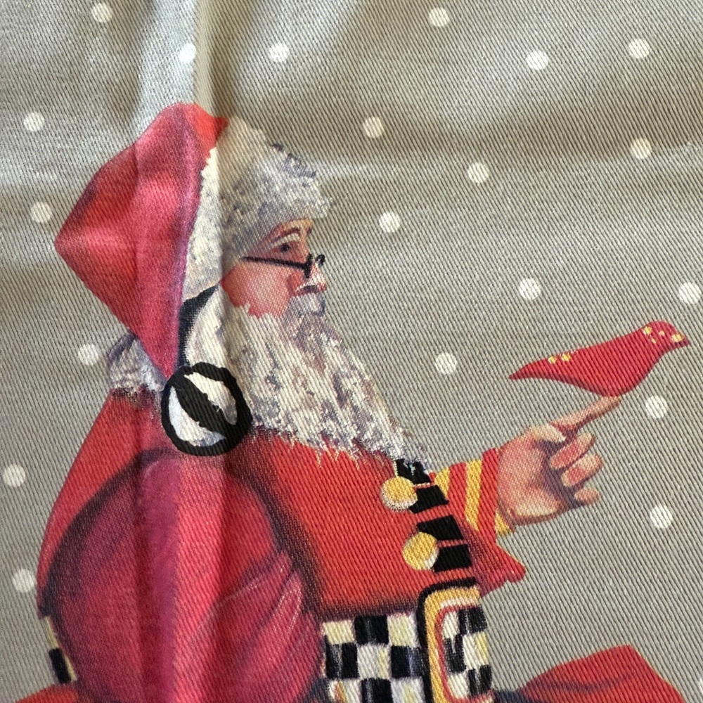 McKenzie-Childs  Festive Santa Claus Holiday tea towel